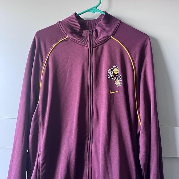 Arizona State Sun Devils Jacket Mens XL Maroon NCAA College Nike Full Zip Track - Picture 3 of 15